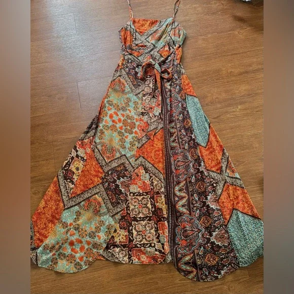 NWT Organic Viscose Maxi Dress | Adjustable Wrap | Event Prom Gala Dressing - Picture 12 of 13